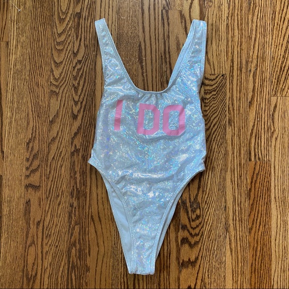 Glitter & Pink ‘I Do’ High Rise Bikini - Picture 1 of 6